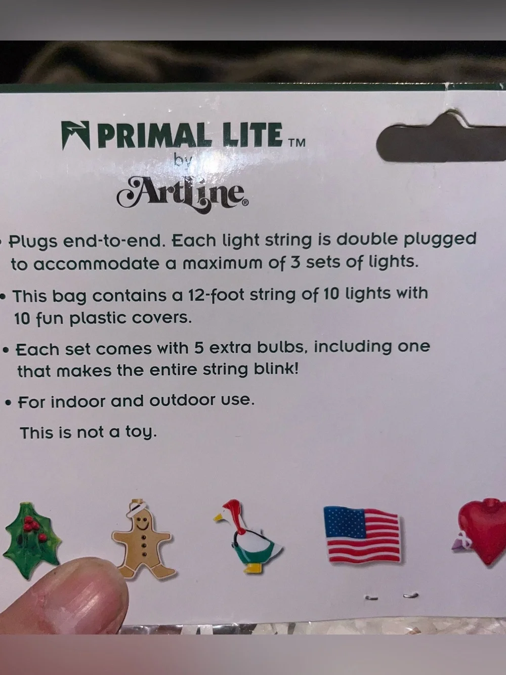Vintage Santa String Light Set Y2K Blow Mold Christmas Primal Lite by Artline